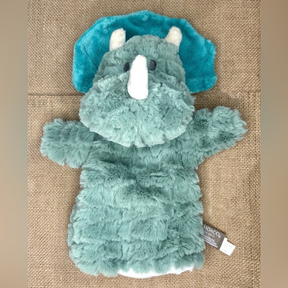 Demdaco Declan The Dinosaur Hand Puppet Plush Stuffed Animal Super Soft Toy